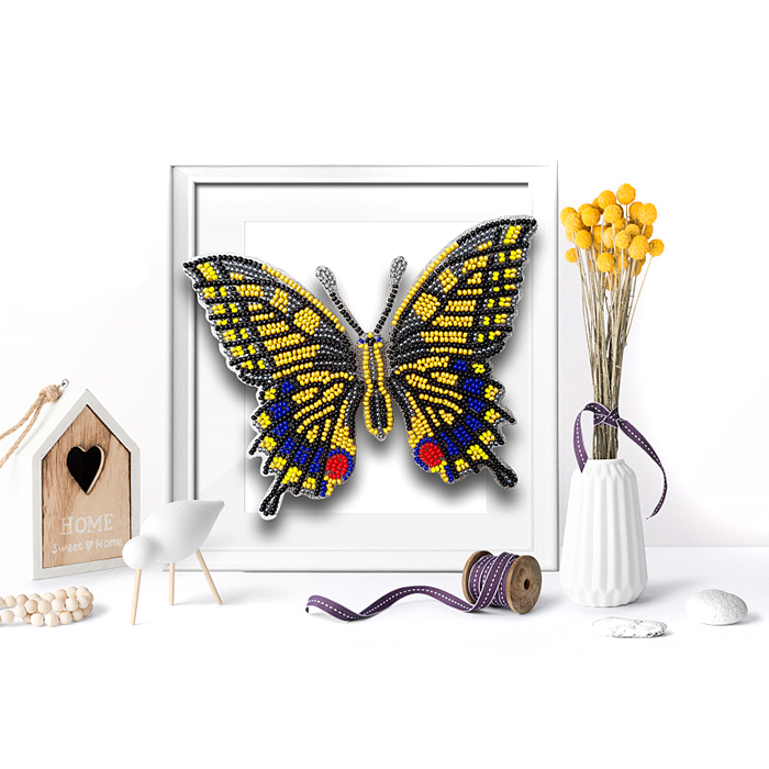 Набор для вышивания бисером Благовест 3D Б-015 «Бабочка Махаон» 11*14 см