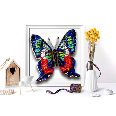 Набор для вышивания бисером Благовест 3D Б-018 «Бабочка Ancyluris Formosissima» 12,5*13 см в интернет-магазине Швейпрофи.рф
