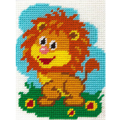 Набор для вышивания с пряжей BAMBINI  X2256 «Веселый львенок» 15*20 см в интернет-магазине Швейпрофи.рф