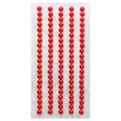 Полубусы клеевые  5 мм жемчуг 7704131 (уп. 84 шт.) 01z красный в интернет-магазине Швейпрофи.рф