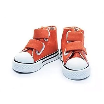 Обувь для игрушек (Кеды) КЛ.27014  7,5 см  выс. 4,5 см оранжевый на 2 лип. (1 пара) в интернет-магазине Швейпрофи.рф