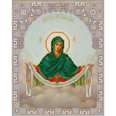 Ткань с рисунком для вышивания бисером «Конек 9214 Богородица Покровая» 20*25 см в интернет-магазине Швейпрофи.рф
