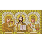 Ткань для вышивания бисером Благовест И-4090 Триптих в золоте 16*28 см