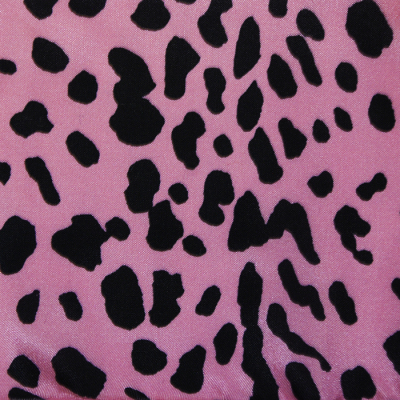 Ткань подкл. п/э 190 текс с принтом №6494 розовый/чёрный (леопард) П в интернет-магазине Швейпрофи.рф