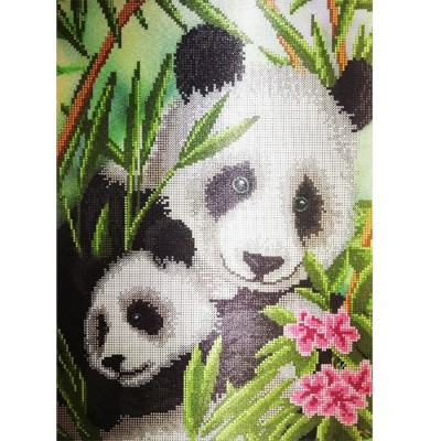 Ткань для вышивания бисером Мята К-3240 «Панды» 26.5*36 см в интернет-магазине Швейпрофи.рф