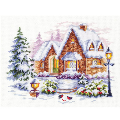 Набор для вышивания Чудесная Игла  №110-041 «Зимний домик» 17*20 см в интернет-магазине Швейпрофи.рф