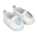 Обувь для игрушек (Мокасины) 4258957 7,0 см «Сердечко»  пара серебро