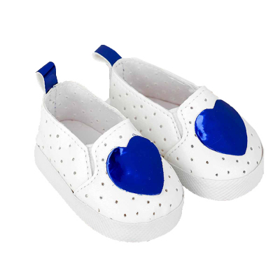 Обувь для игрушек (Мокасины) 4258958 7,0 см «Сердечко»  пара синий в интернет-магазине Швейпрофи.рф