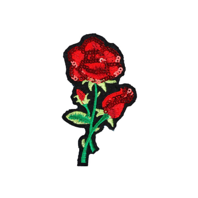 Термоаппликация 3579151 «Роза с пайетками» 5*9 см 503038 в интернет-магазине Швейпрофи.рф