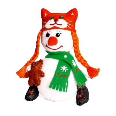 Набор для шитья Кукла Перловка из фетра ПСФ-1604 «Снеговичка» 558321 13,5 см в интернет-магазине Швейпрофи.рф