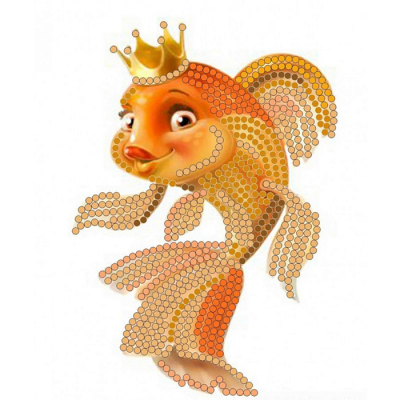 Ткань с рисунком для вышивания бисером «Конек 8107 Золотая рыбка» 10*12 см в интернет-магазине Швейпрофи.рф