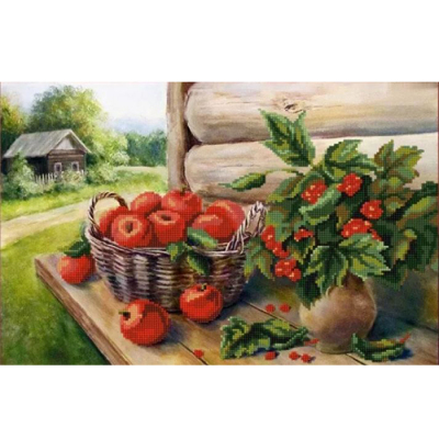 Ткань с рисунком для вышивания бисером «Конек 9671 Урожай» 29*39 см в интернет-магазине Швейпрофи.рф