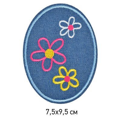Заплатки термо-клеевые TEP.RO.16 «Три цветочка» 7,5*9,5 см в интернет-магазине Швейпрофи.рф