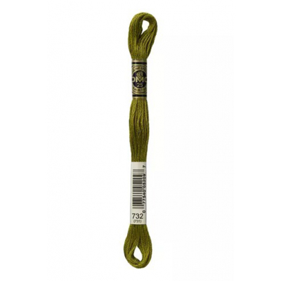 Мулине DMC 8м, 732 оливково-зеленый, в интернет-магазине Швейпрофи.рф