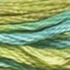 Нитки для вышивания мулине DMC 8м, 4050 зеленый-желтый-голубой