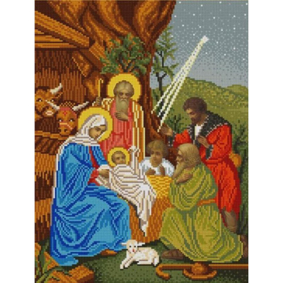 Ткань с рисунком для вышивания бисером «Конек 9851 Рождество Христово» 29*39 см в интернет-магазине Швейпрофи.рф