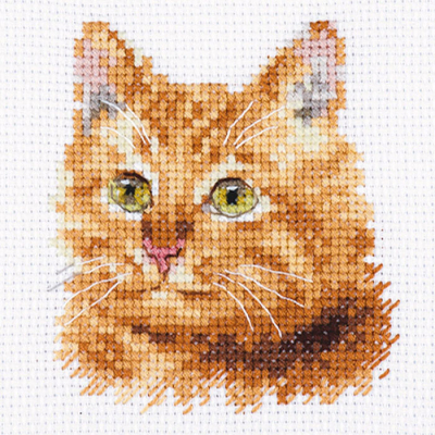 Набор для вышивания Алиса 0-207 «Животные в портретах. Рыжий кот» 8*8 см в интернет-магазине Швейпрофи.рф