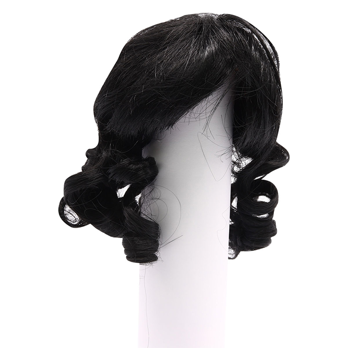 Волосы для кукол Парик AR906 d10 см длина 10 см (кудри) черный