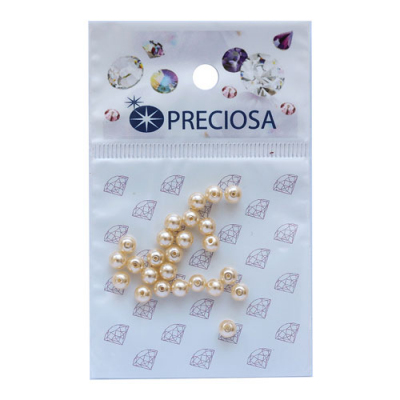 Бусины Crystal Preciosa 131-10-011 Хрустальный жемчуг 4 мм (уп 25 шт) крем в интернет-магазине Швейпрофи.рф