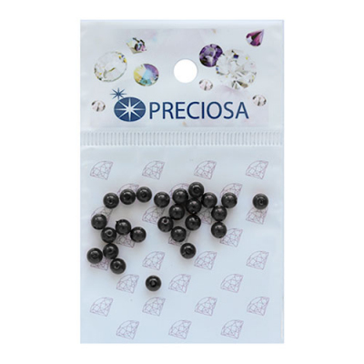 Бусины Crystal Preciosa 131-10-011 Хрустальный жемчуг 4 мм (уп 25 шт) черный в интернет-магазине Швейпрофи.рф