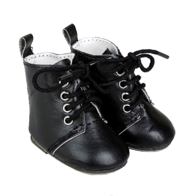 Обувь для игрушек (Ботиночки) 4258999 7,0 см на завязках пара черный в интернет-магазине Швейпрофи.рф
