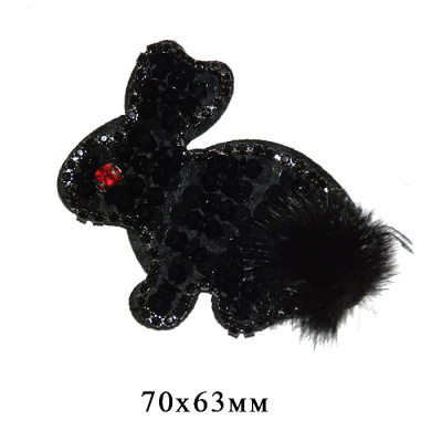 Украшение текстильное LA05 «Кролик» 6,5*7 см черный (10) в интернет-магазине Швейпрофи.рф