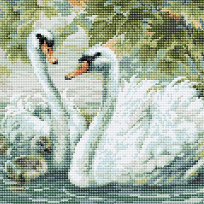 Алмазная мозаика Риолис АМ0036 «Белые лебеди» 30*30 см в интернет-магазине Швейпрофи.рф