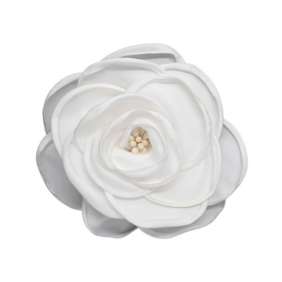 Цветок «Роза» 3AR539  брошь 11 см 7728296 белый в интернет-магазине Швейпрофи.рф