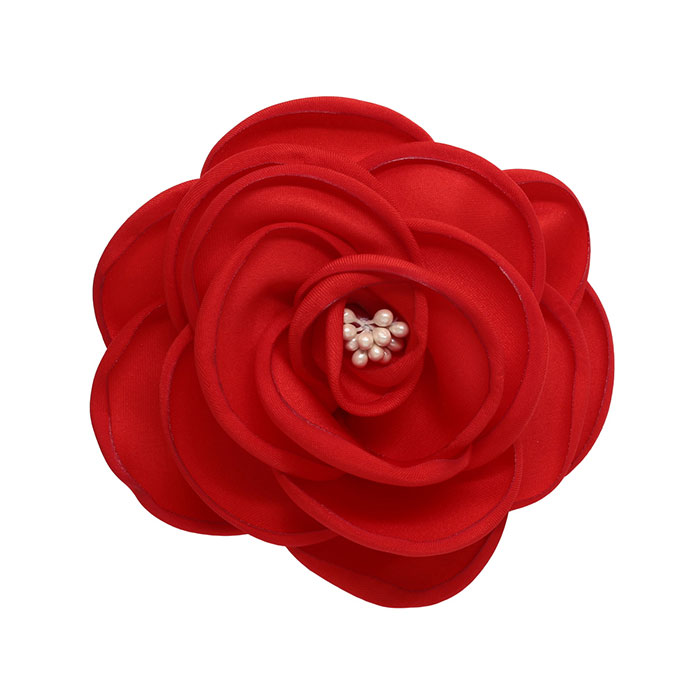 Цветок «Роза» 3AR539  брошь 11 см 7728296 красный
