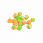 Бусины пластм.  8 мм «Шар матовый» (уп. 10 г) зелёный/оранжевый