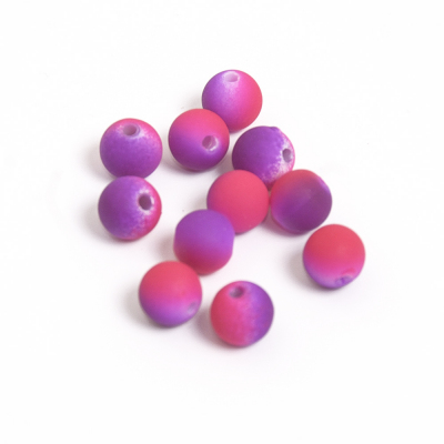 Бусины пластм.  8 мм «Шар матовый» (уп. 10 г) фиолетовый/розовый в интернет-магазине Швейпрофи.рф