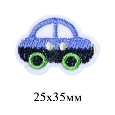 Термоаппликация MG-R0538 «Машинка» 2,5*3,5 см голубой/чёрный в интернет-магазине Швейпрофи.рф