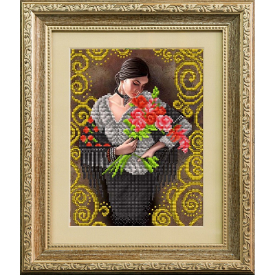 Ткань для вышивания бисером Благовест К-4048 Прекрасный букет прекрасной женщине 20*25 см в интернет-магазине Швейпрофи.рф