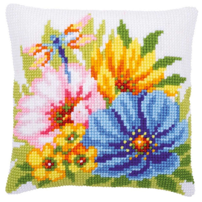 Набор для вышивания VERVACO 0001844985-PN Подушка «Разноцветные весенние цветы» 40*40 см в интернет-магазине Швейпрофи.рф