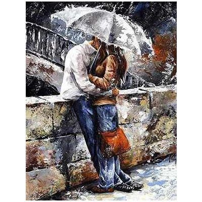 Алмазная мозаика Гранни AG0833 «Романтическая прогулка под дождем» 38*48 см в интернет-магазине Швейпрофи.рф