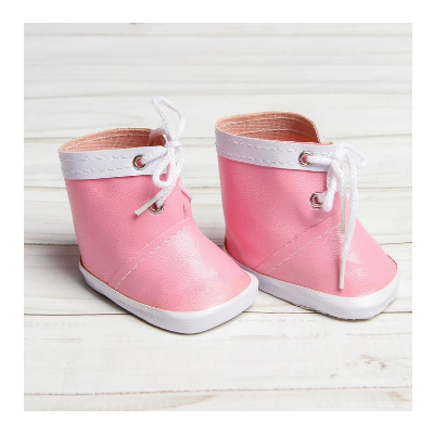 Обувь для игрушек (Ботиночки) 3495203 7,6 см  «Завязки»  пара нежно-розовый в интернет-магазине Швейпрофи.рф