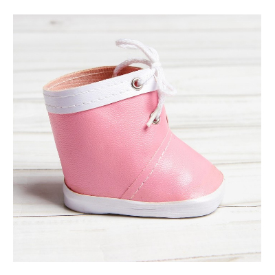 Обувь для игрушек (Ботиночки) 3495203 7,6 см  «Завязки»  пара нежно-розовый в интернет-магазине Швейпрофи.рф