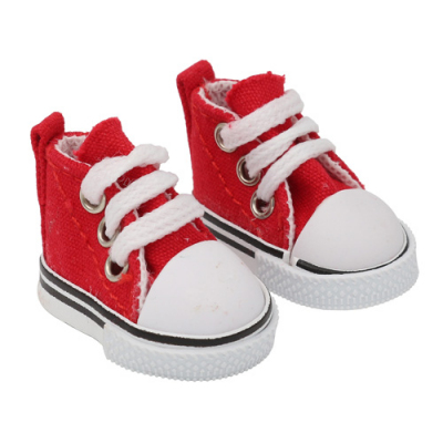 Обувь для игрушек (Кеды) 25240  5,0 см  выс.3,3 см шнурки красный (1 пара) в интернет-магазине Швейпрофи.рф