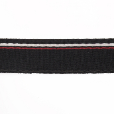 Подвяз трикотажный п/эTBY73075 черный с белой и красной полосами 3,5*80см в интернет-магазине Швейпрофи.рф