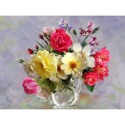 Картина по номерам Molly KH0643 Бузин. «Розы в кувшинчике» 40*50 см в интернет-магазине Швейпрофи.рф