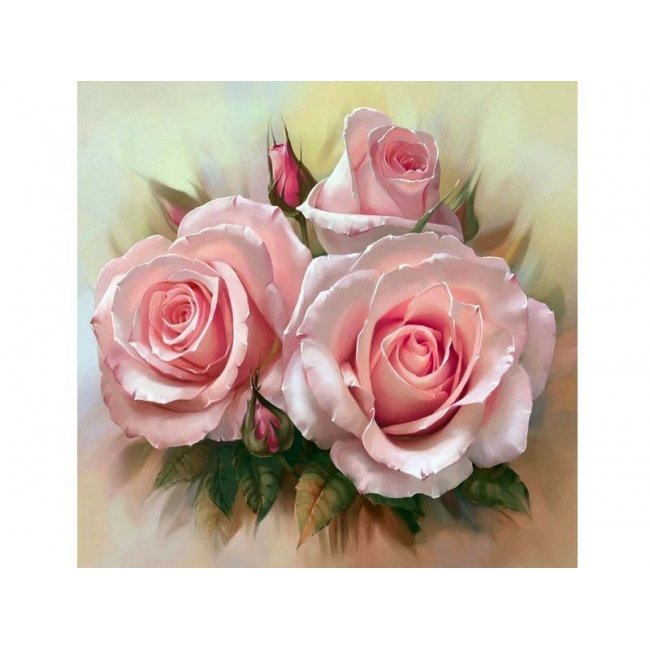Картина по номерам Molly KH0695  «Розовое трио» 30*30 см