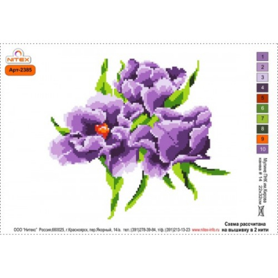 Набор для вышивания Нитекс 2385  «Цветы» 22*32 см в интернет-магазине Швейпрофи.рф