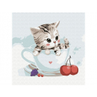 Картина по номерам Molly KH0448  «Котенок в кружке» 20*20 см в интернет-магазине Швейпрофи.рф