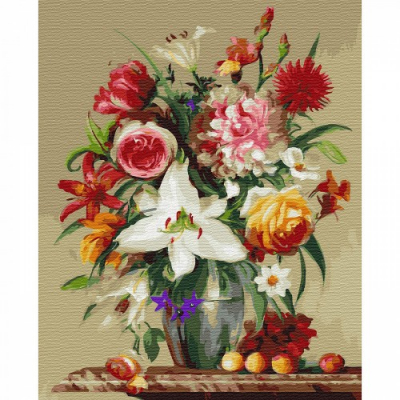 Картина по номерам Molly KH0678 Бузин. «Цветы и фрукты» 40*50 см в интернет-магазине Швейпрофи.рф