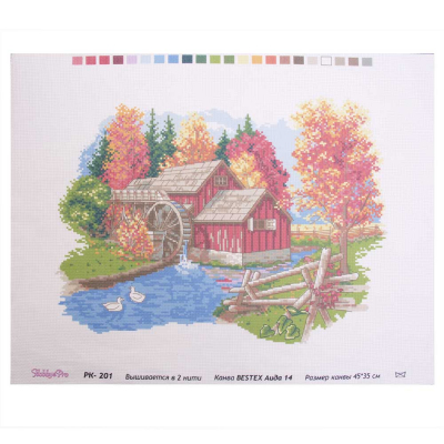 Рисунок на канве HP РК-201  «Осенний пейзаж» 45*35 см в интернет-магазине Швейпрофи.рф