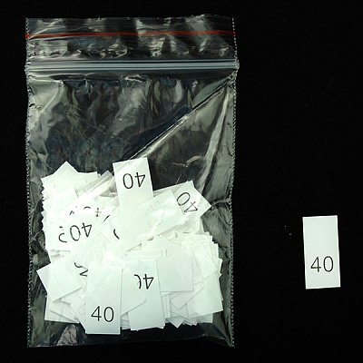 Размерники в пакетике (уп. 100 шт.) №40 белый