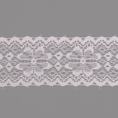 Кружево капрон  50 мм арт.7с1 (уп. 50 м)  белый с серебром в интернет-магазине Швейпрофи.рф