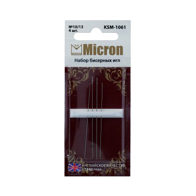 Иглы ручные Micron KSM-1061 (уп. 4 шт) для бисера в интернет-магазине Швейпрофи.рф