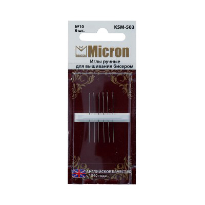 Иглы ручные Micron KSM-503 (уп. 6 шт) для бисера в интернет-магазине Швейпрофи.рф