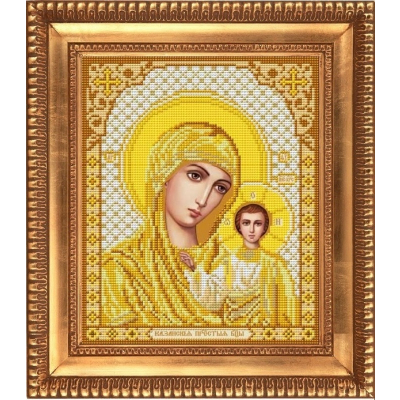 Ткань для вышивания бисером Благовест И-4050 Казанская Божья матерь в золоте 20*25 см в интернет-магазине Швейпрофи.рф